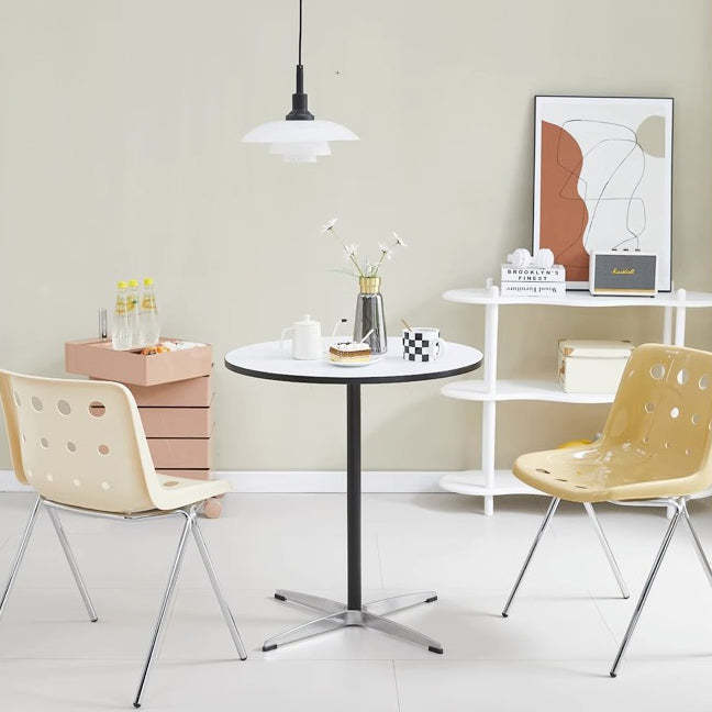 Macaron Perforated Iron Dining Chair — Black