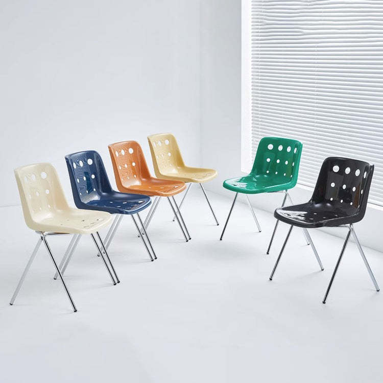 Macaron Perforated Iron Dining Chair