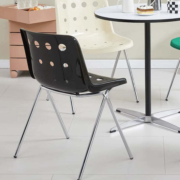 Creative perforated macaron black iron dining chairs & benches, Lighom