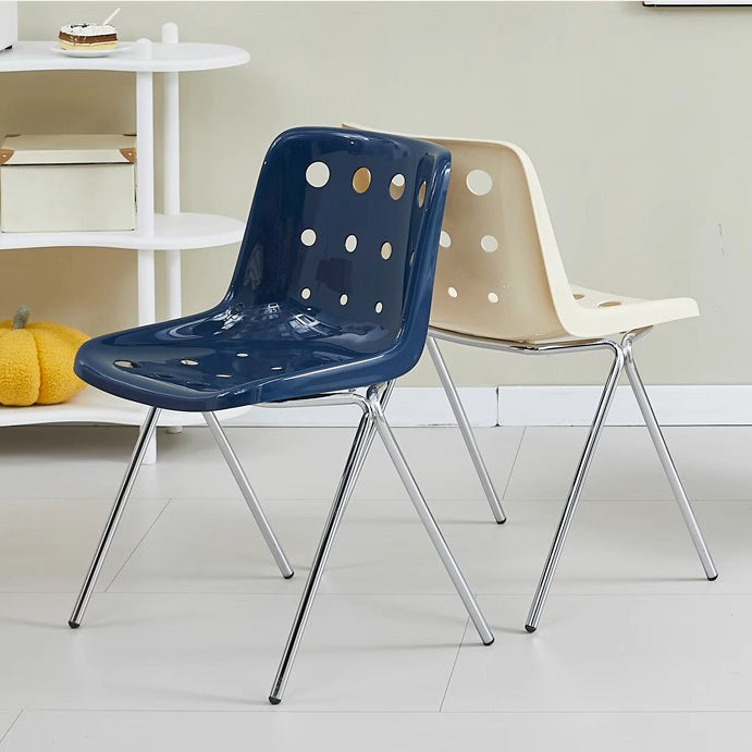 Macaron Perforated Iron Dining Chair