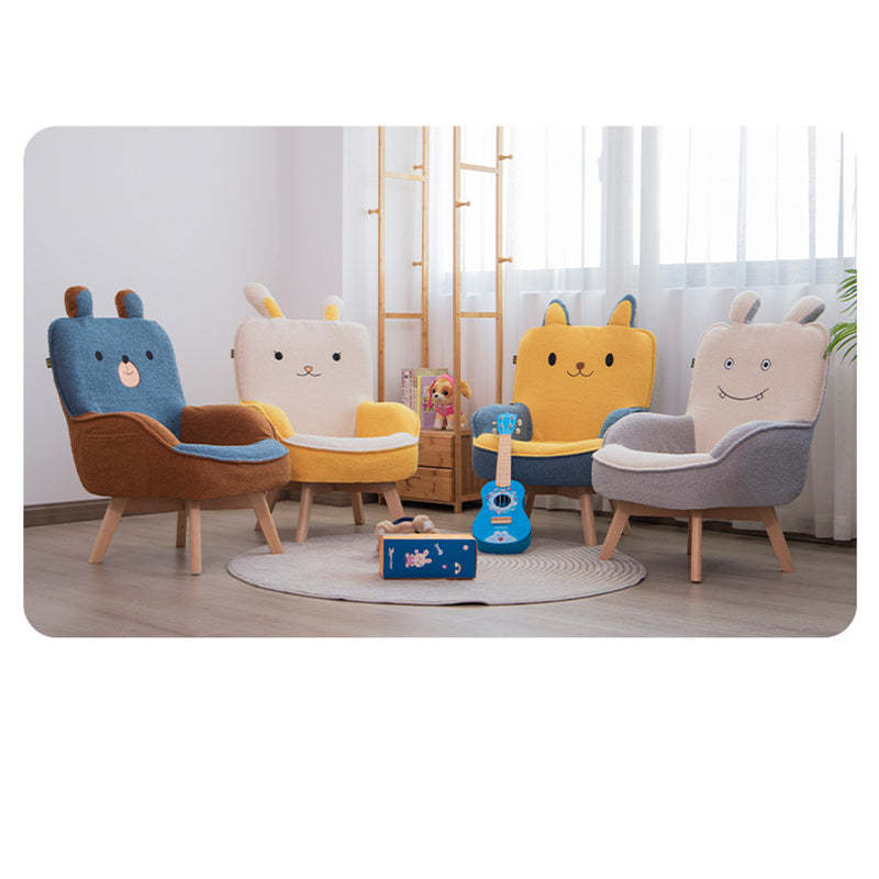 Contemporary Embroidered Velvet Wood Children Sofa