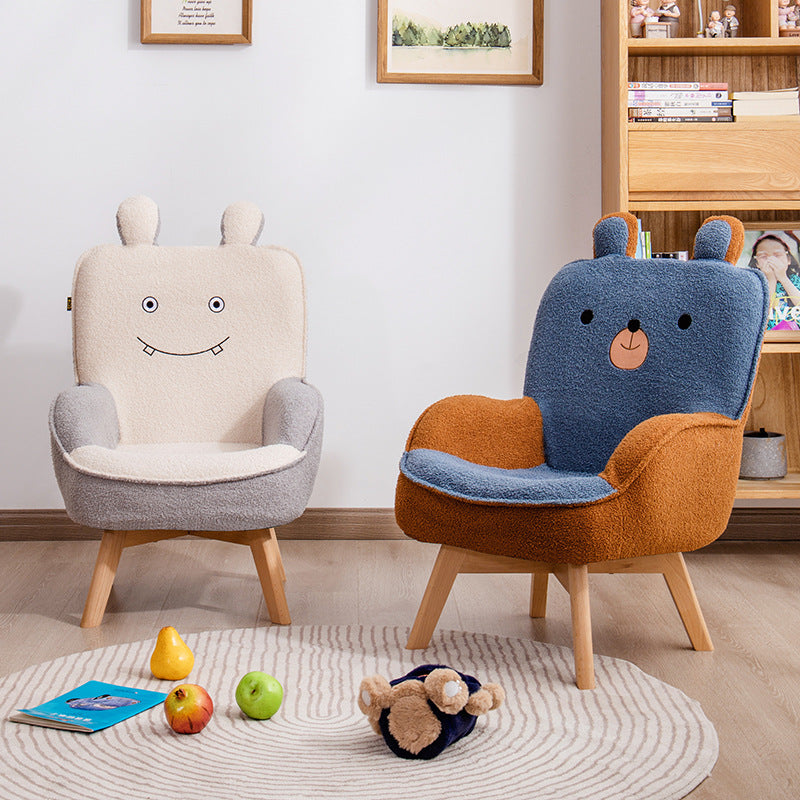 Contemporary Embroidered Velvet Wood Children Sofa