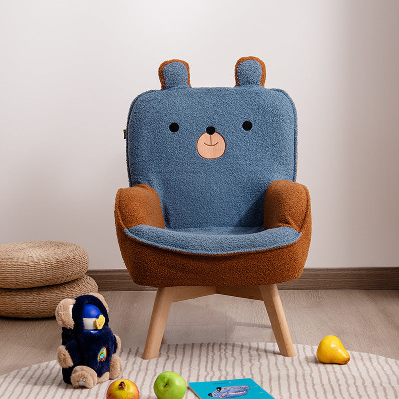 Contemporary Embroidered Velvet Wood Children Sofa — C