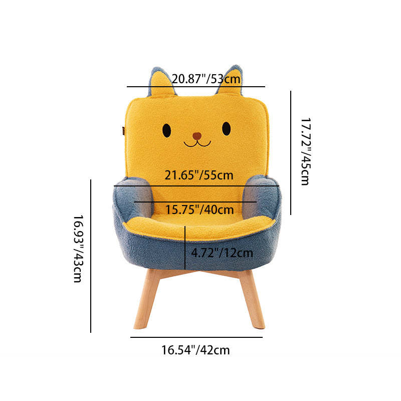 Contemporary Embroidered Velvet Wood Children Sofa — D