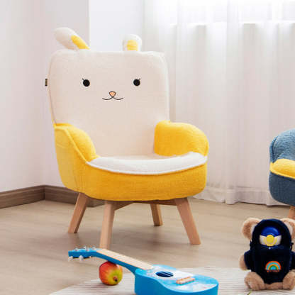 Contemporary Embroidered Velvet Wood Children Sofa
