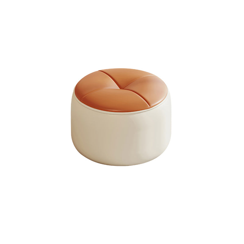 Nordic Pumpkin Leather Wood Footstool