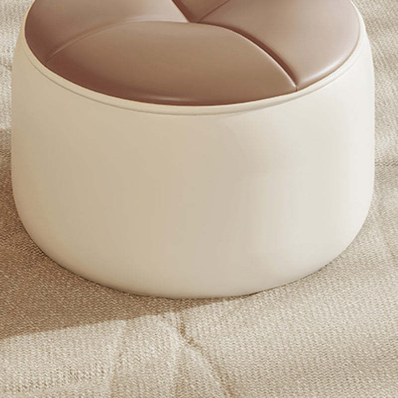 Nordic Pumpkin Leather Wood Footstool