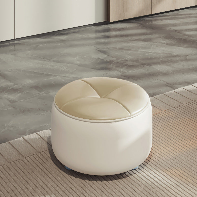Nordic Pumpkin Leather Wood Footstool