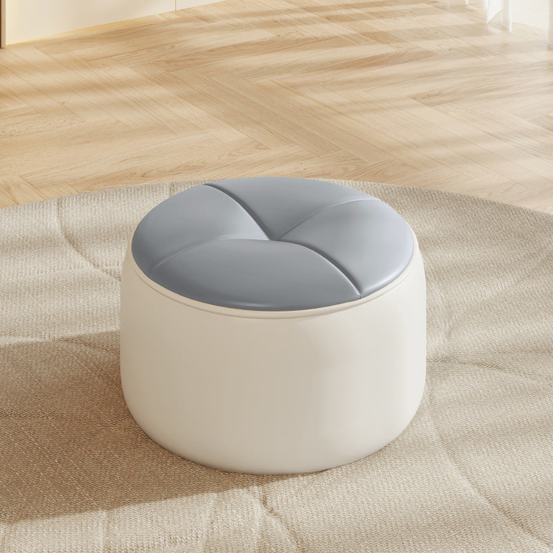 Nordic Pumpkin Leather Wood Footstool