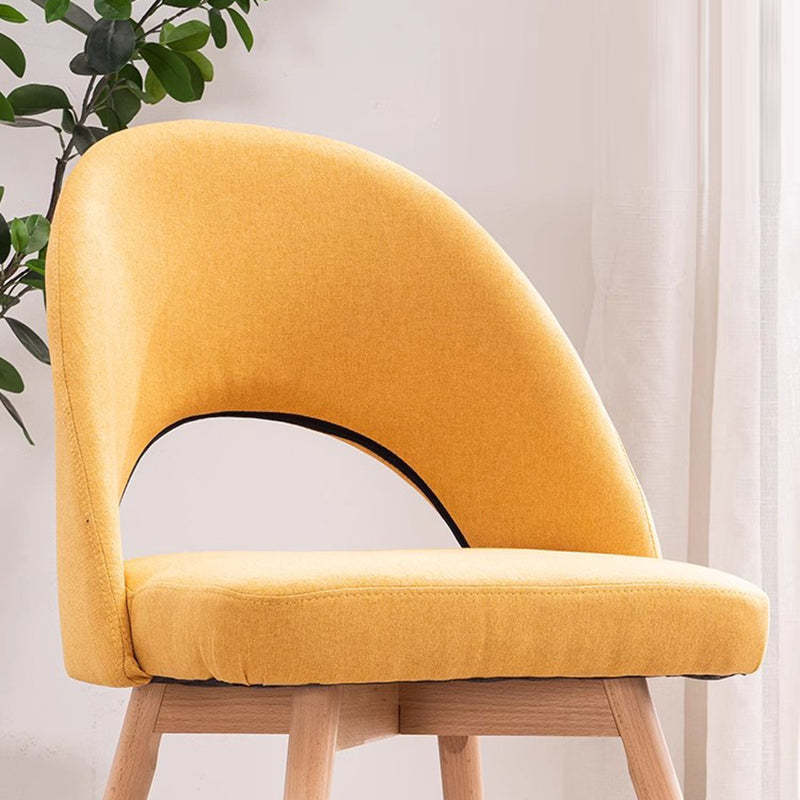 Modern Cotton Leather Wood Dining Chair