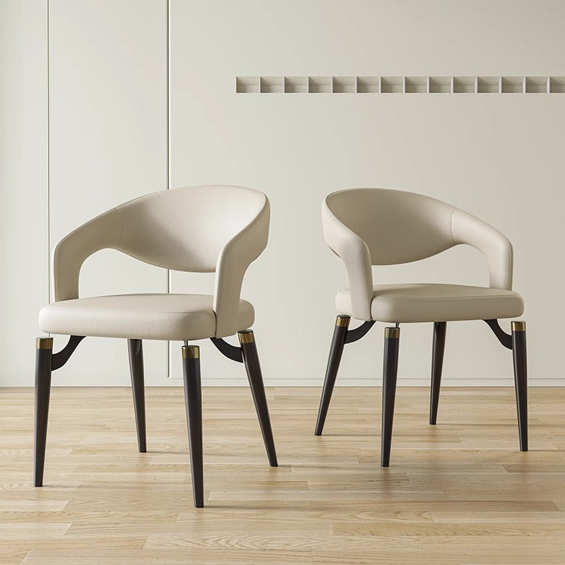 Modern Leather Steel Dining Chair