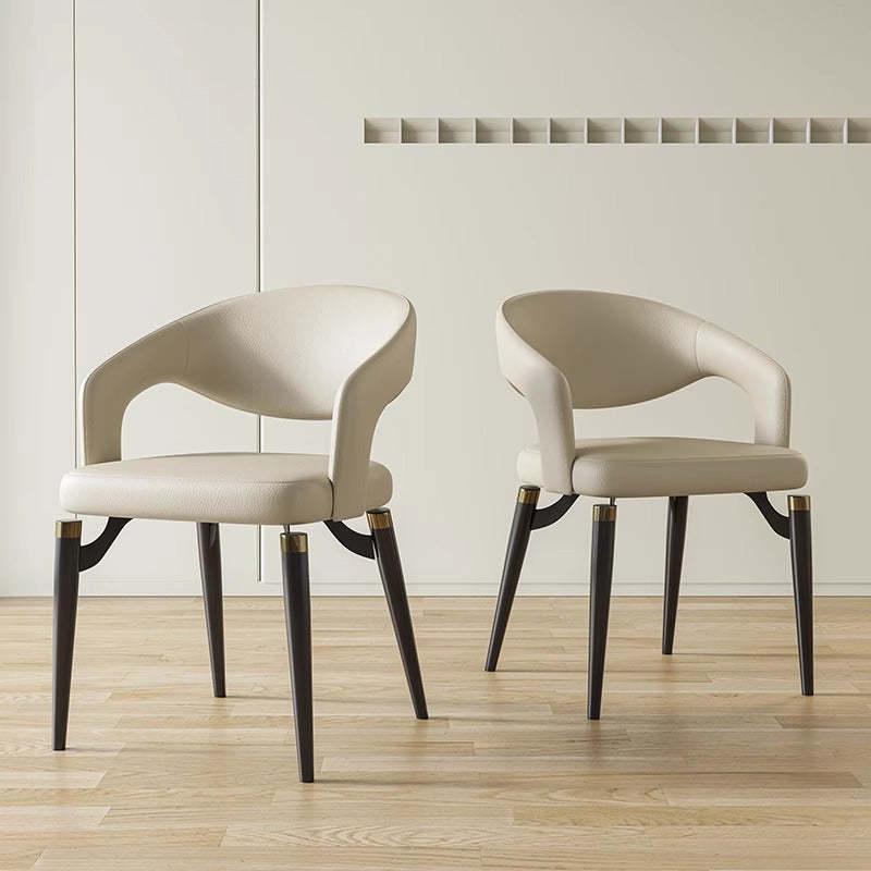 Modern Leather Steel Dining Chair
