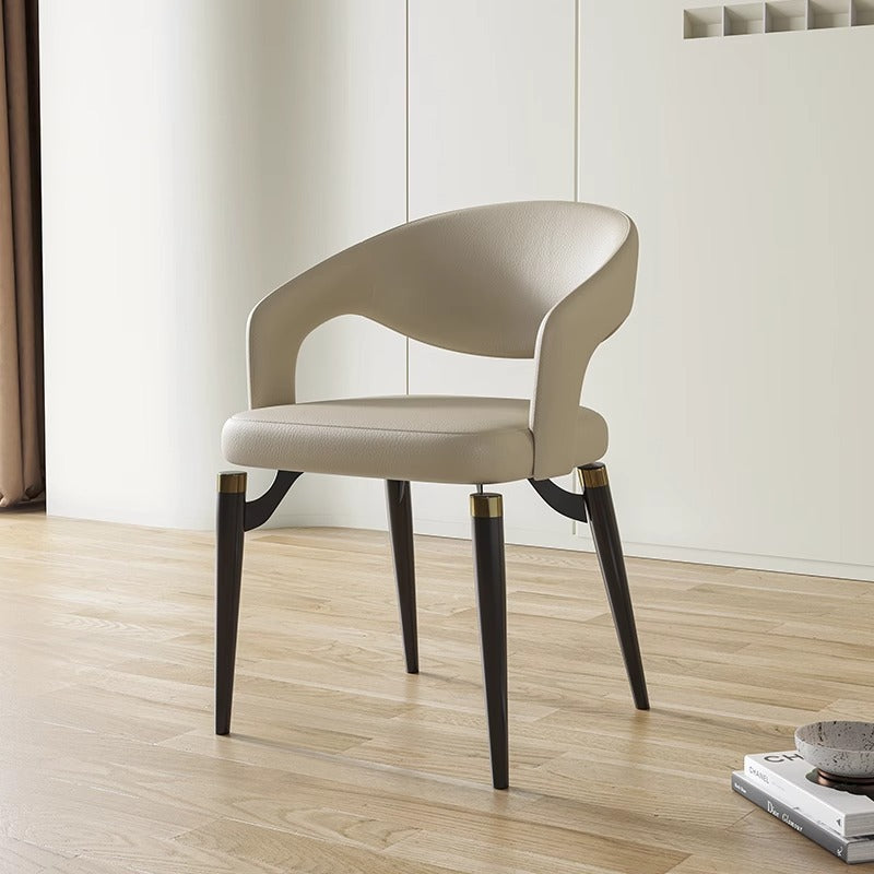Modern Leather Steel Dining Chair