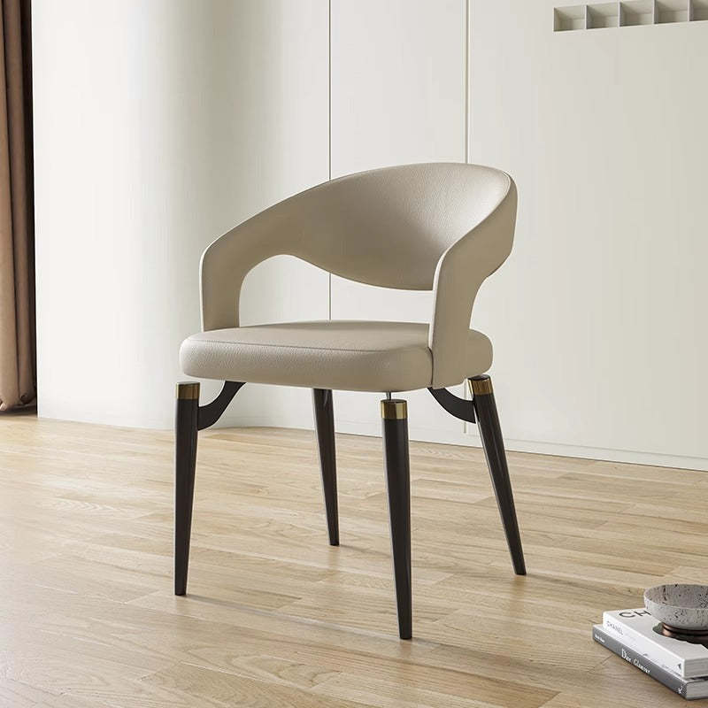 Modern Leather Steel Dining Chair