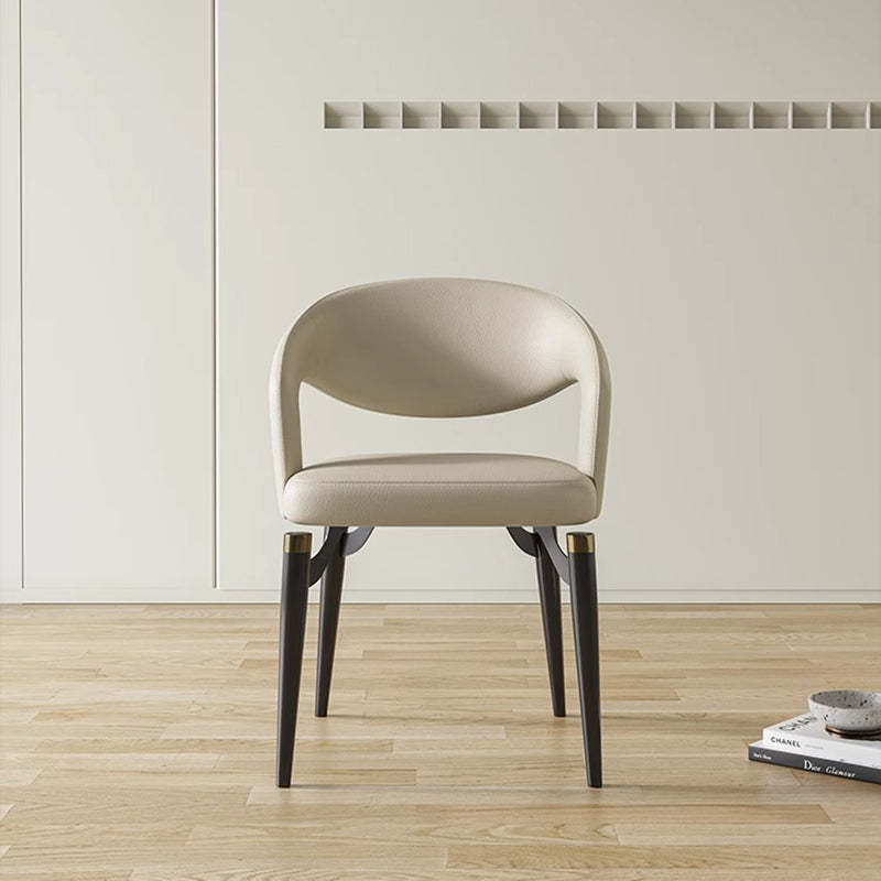 Modern Leather Steel Dining Chair