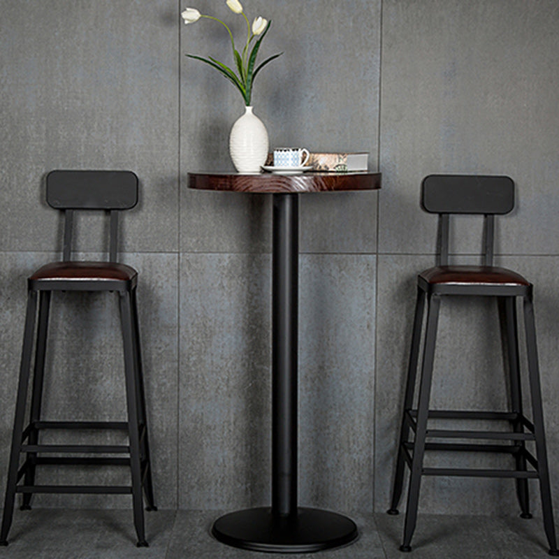 Industrial Leather Iron Bar Stool