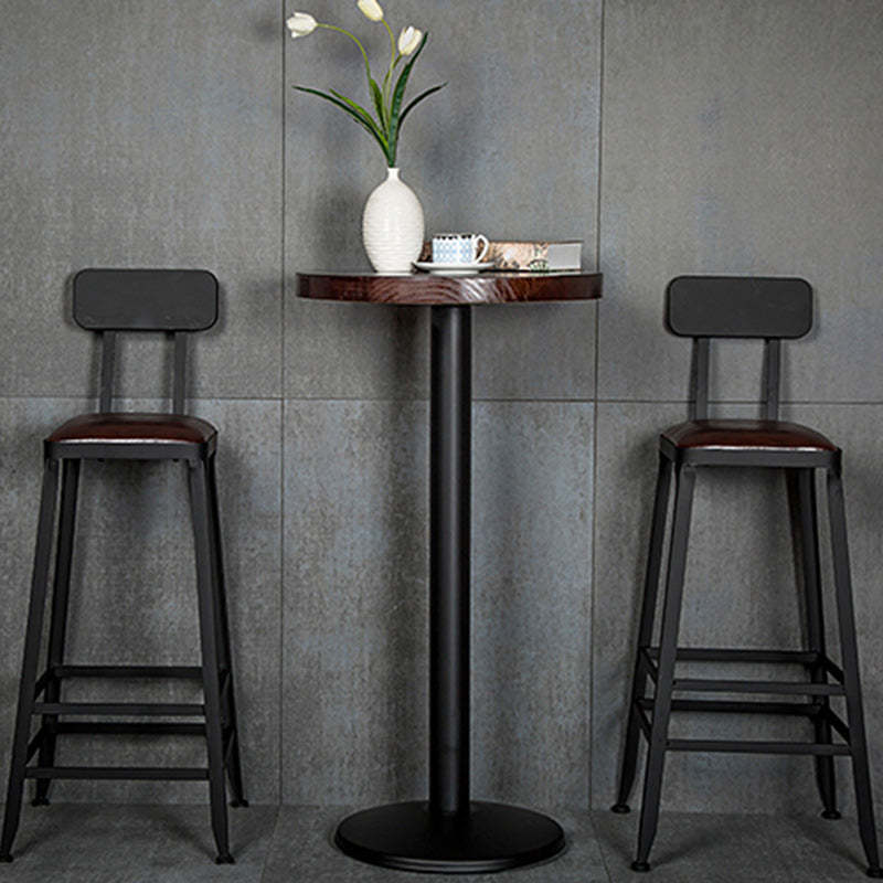 Industrial Leather Iron Bar Stool