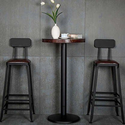 Industrial Leather Iron Bar Stool