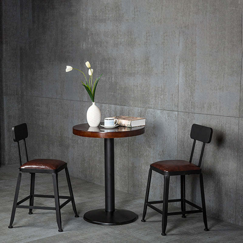 Industrial Leather Iron Bar Stool