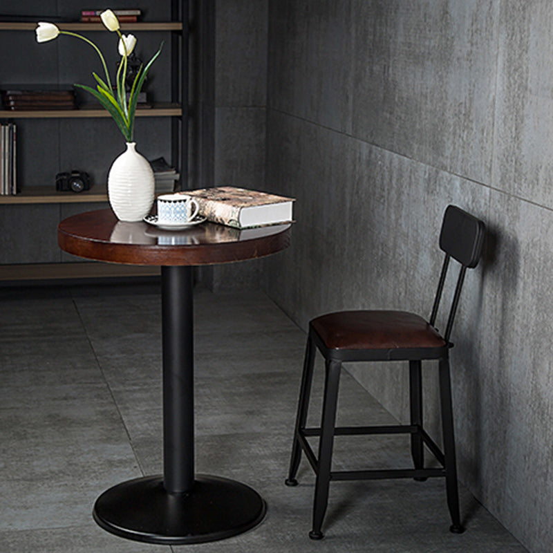 Industrial Leather Iron Bar Stool