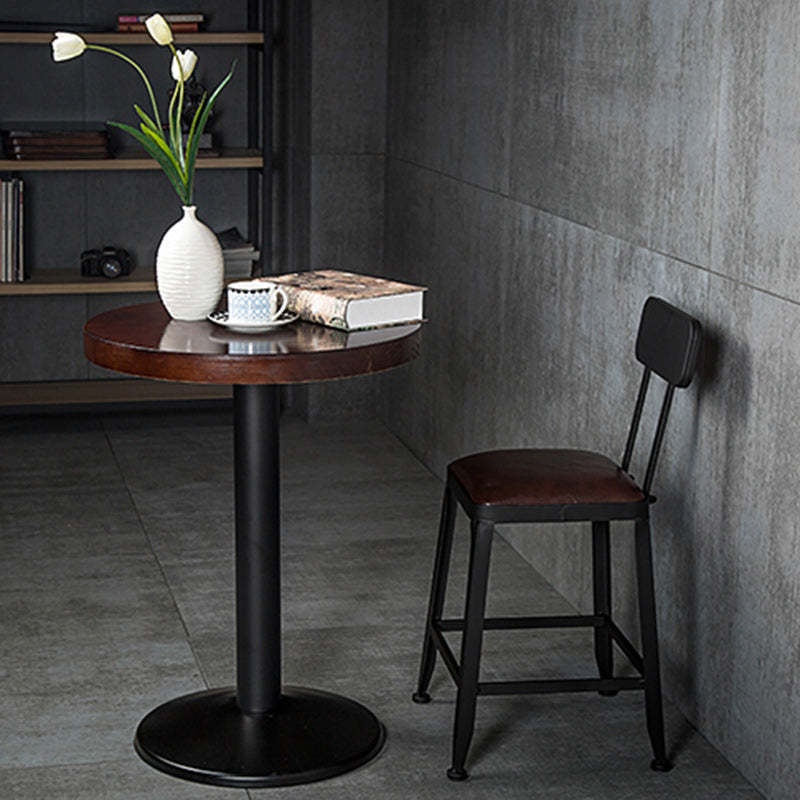 Industrial Leather Iron Bar Stool