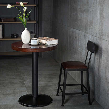 Industrial Leather Iron Bar Stool