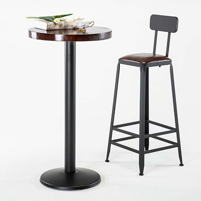 Industrial Leather Iron Bar Stool