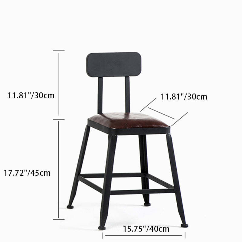 Industrial Leather Iron Bar Stool