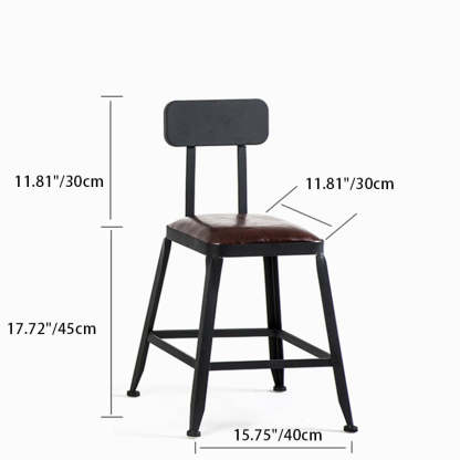 Industrial Leather Iron Bar Stool