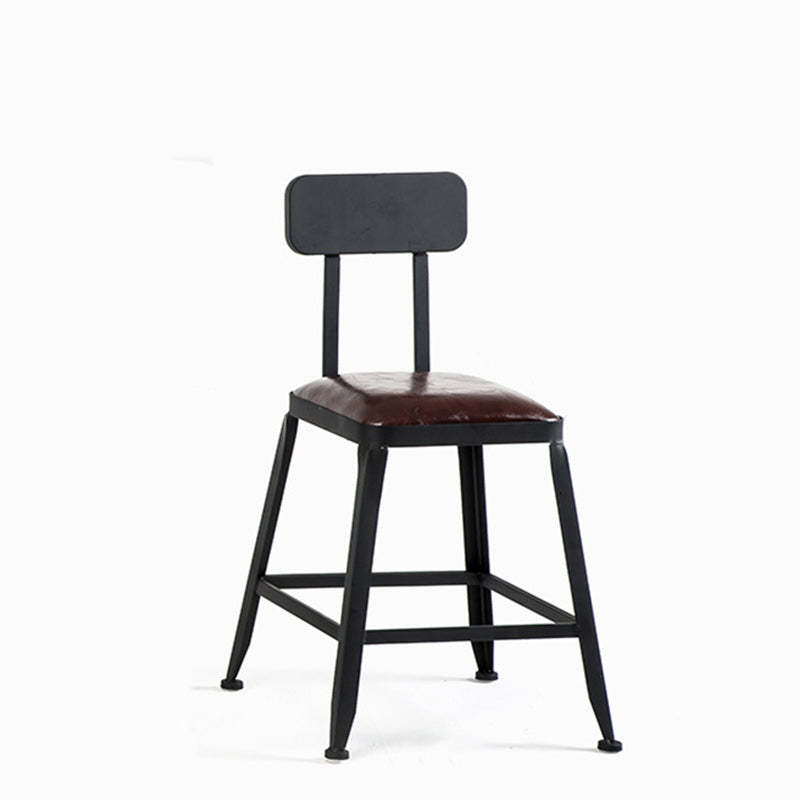 Industrial Leather Iron Bar Stool