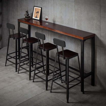 Industrial Leather Iron Bar Stool