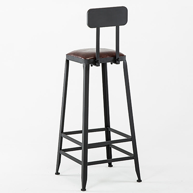 Industrial Leather Iron Bar Stool