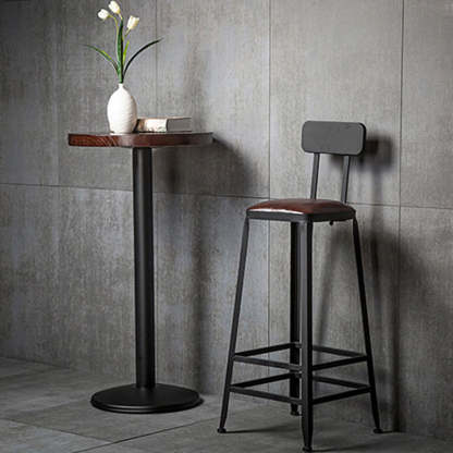 Industrial Leather Iron Bar Stool