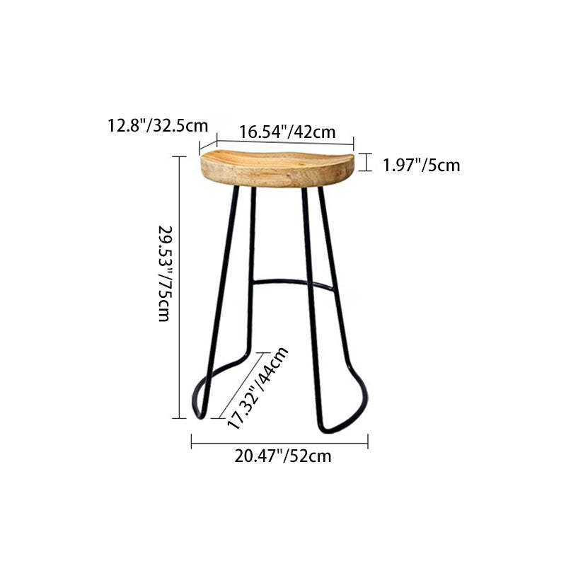 Nordic Wood Iron Dining Chair