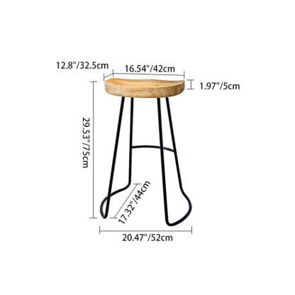 Nordic Wood Iron Dining Chair