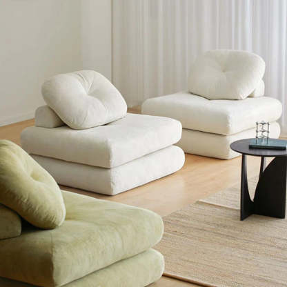 Japanese Corduroy Velvet Cotton Sofa — White / Corduroy