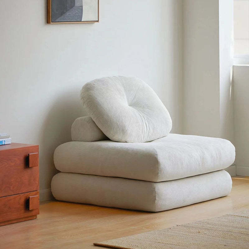 Japanese Corduroy Velvet Cotton Sofa — White / Velvet