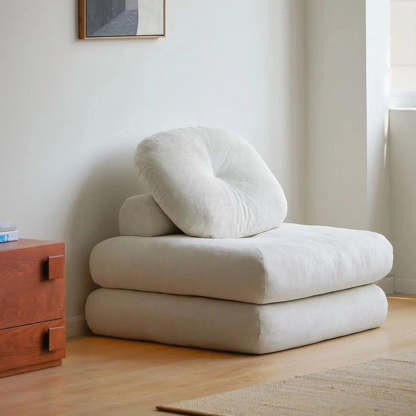 Japanese Corduroy Velvet Cotton Sofa — White / Velvet