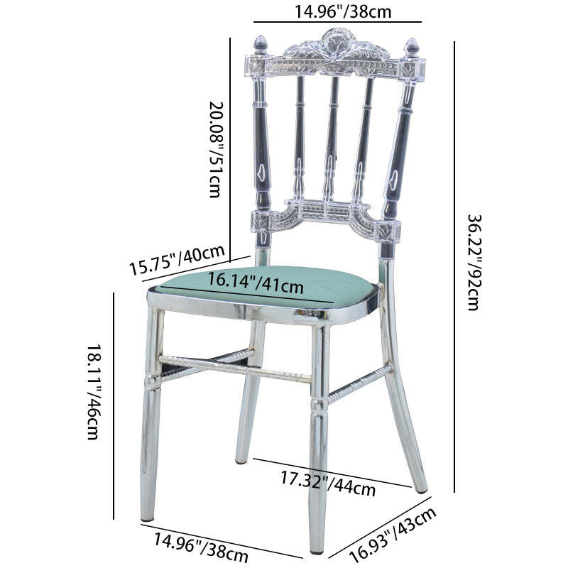 European Acrylic Steel Dining Chair — D