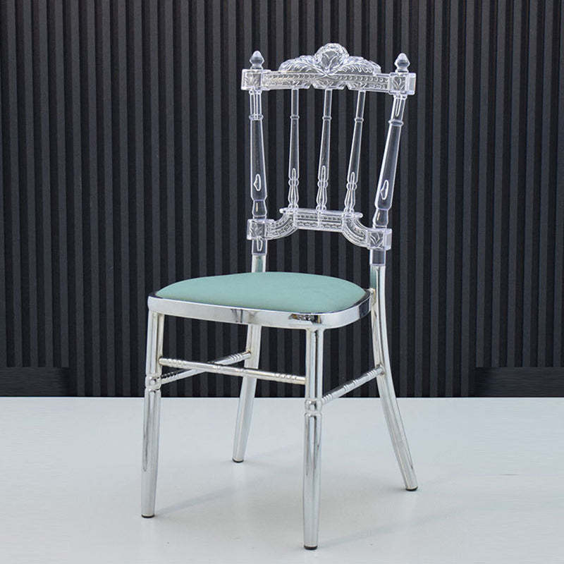 European Acrylic Steel Dining Chair — A