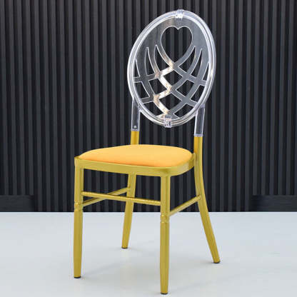 European Acrylic Steel Dining Chair — C