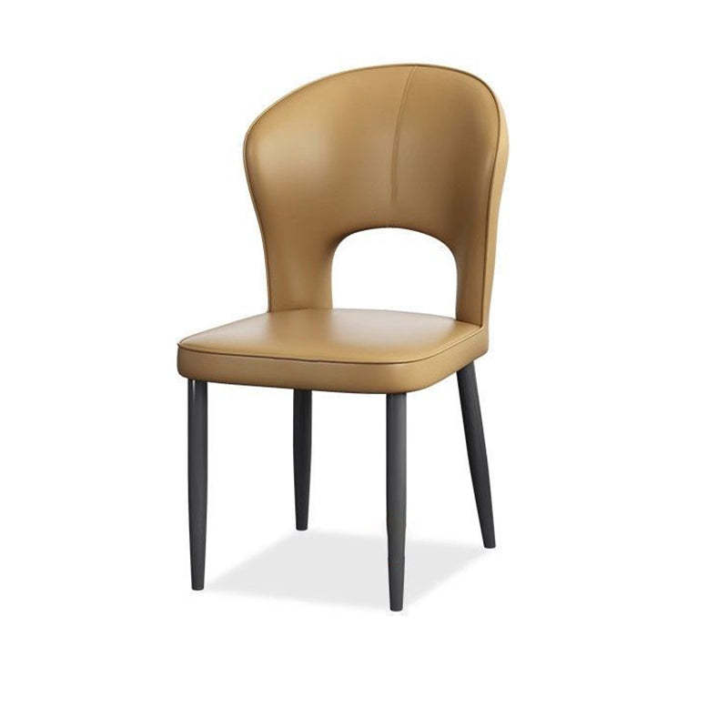 Scandinavian Leather Steel Dining Chair