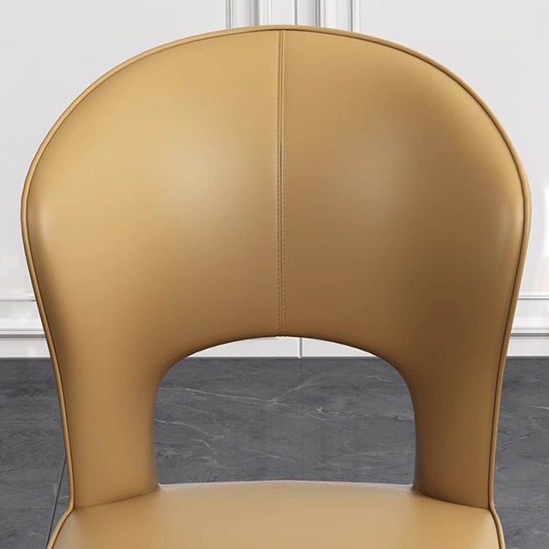 Scandinavian Leather Steel Dining Chair