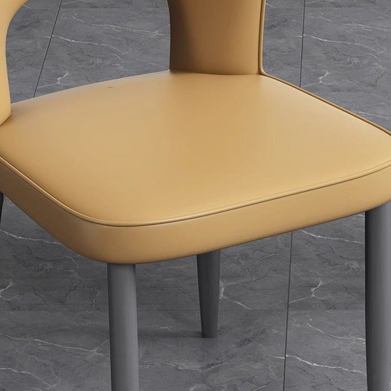 Scandinavian Leather Steel Dining Chair
