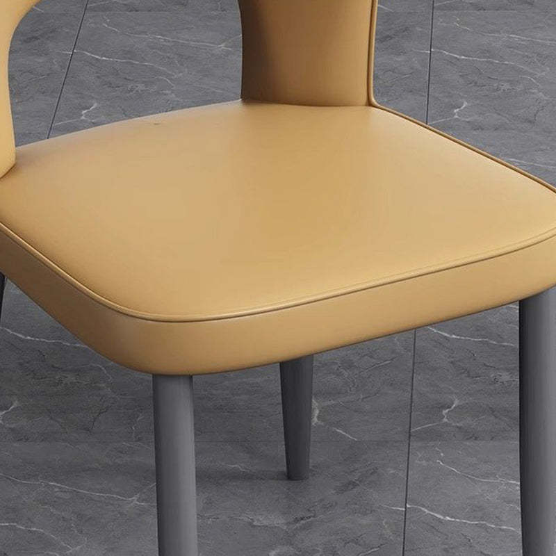 Scandinavian Leather Steel Dining Chair