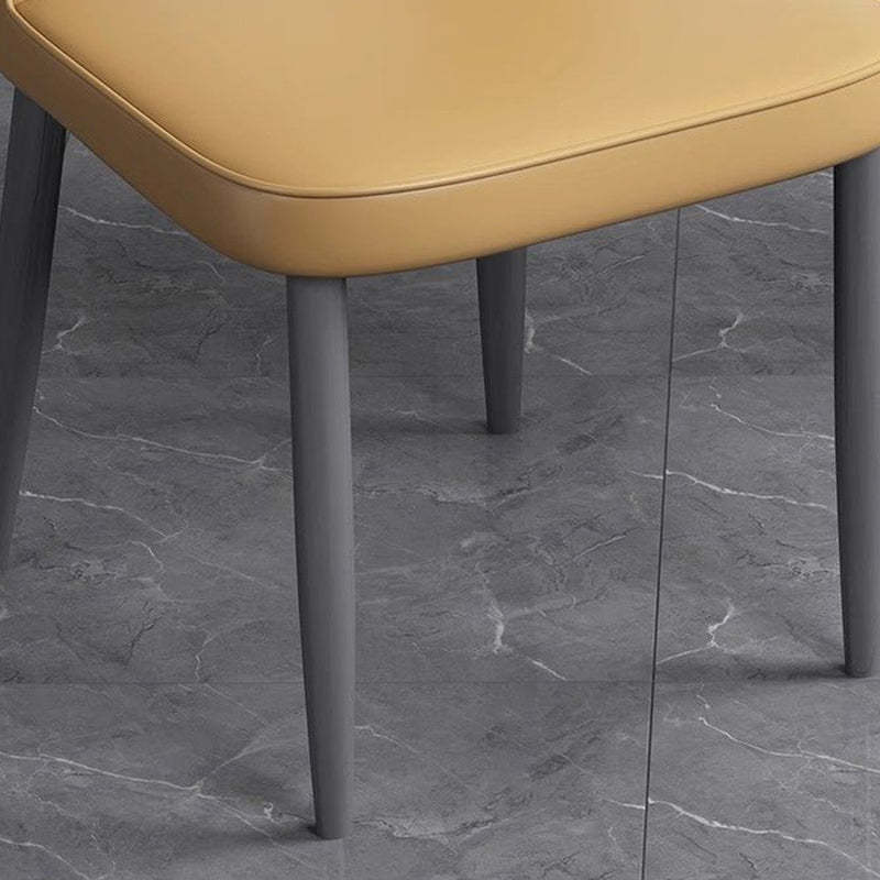 Scandinavian Leather Steel Dining Chair