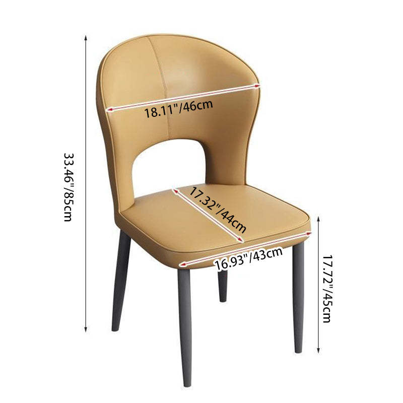 Scandinavian Leather Steel Dining Chair