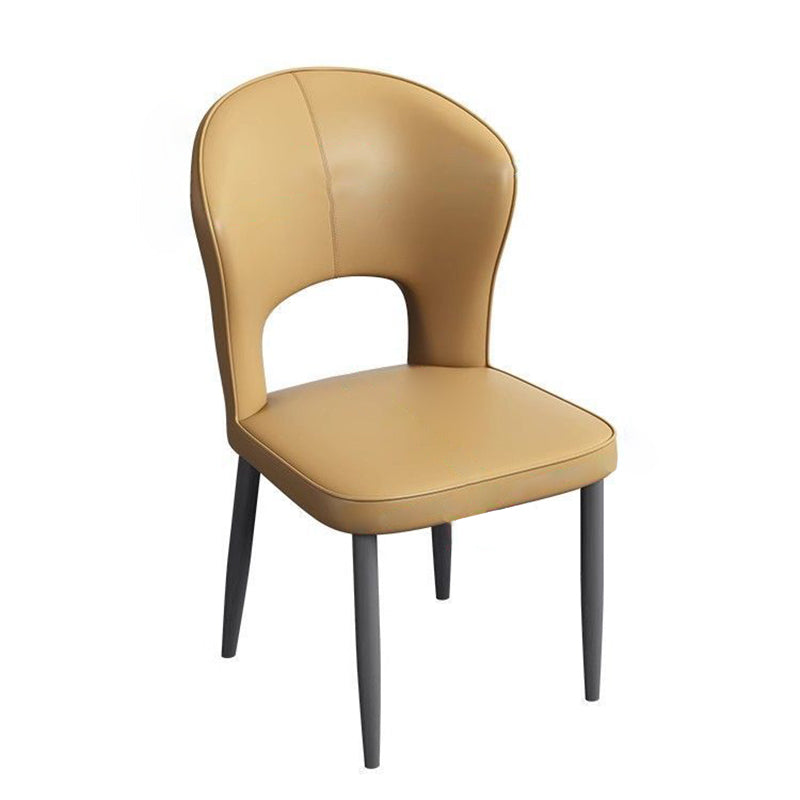 Scandinavian Leather Steel Dining Chair