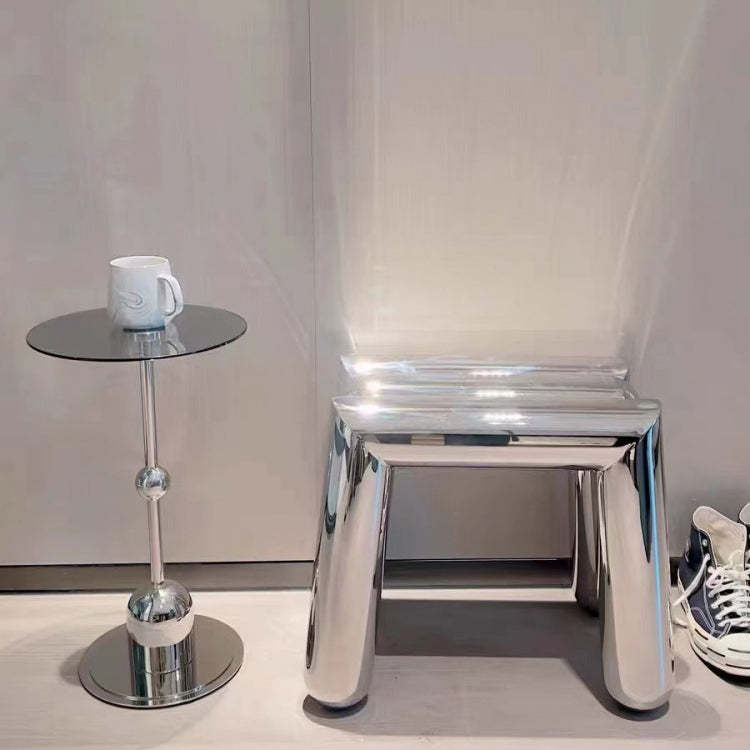 Art Deco Trapezoid Stainless Steel Stool