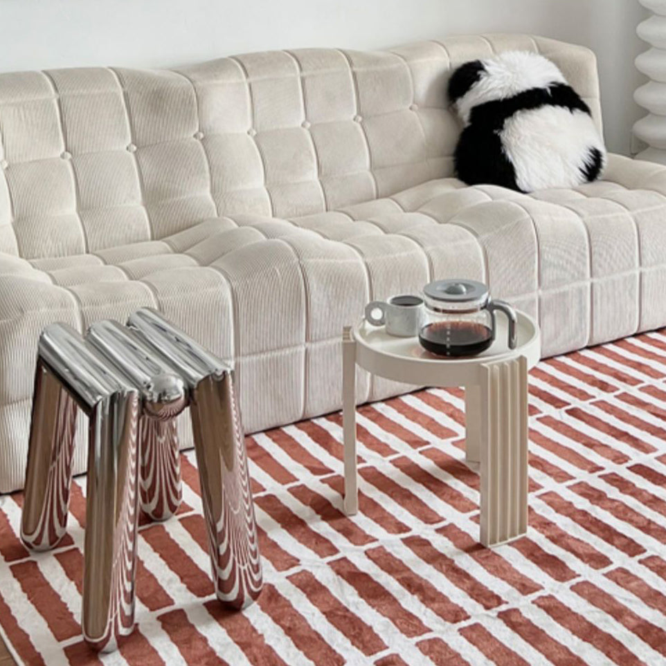 Art Deco Trapezoid Stainless Steel Stool